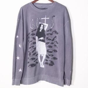 Olivia Rodrigo GUTS Tour Sweatshirt Purple Graphic L Grunge Revival